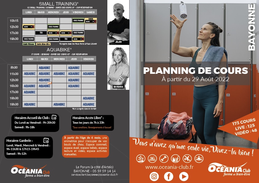 Salle de sport Bayonne musculation, fitness, aquagym Océania Club